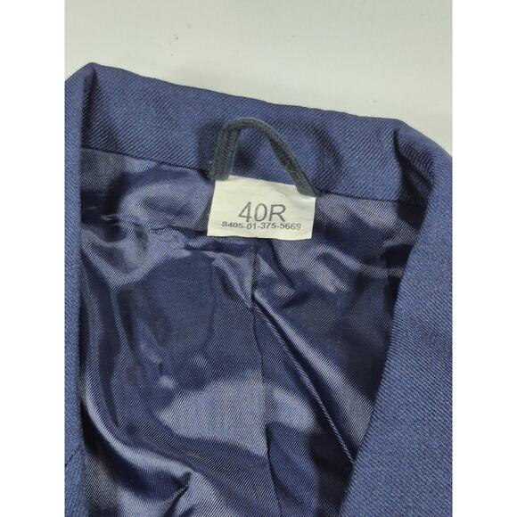 USAF Air Force Enlisted Service Coat Blazer Men Size 40 XL Blue 3 Button - Picture 3 of 7